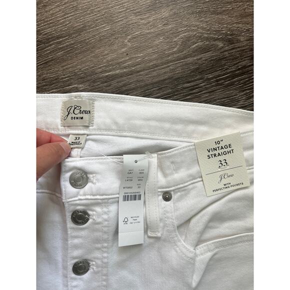 NWT J.Crew Vintage Straight Buttonfly Jean In White Size 33 - Picture 6 of 8